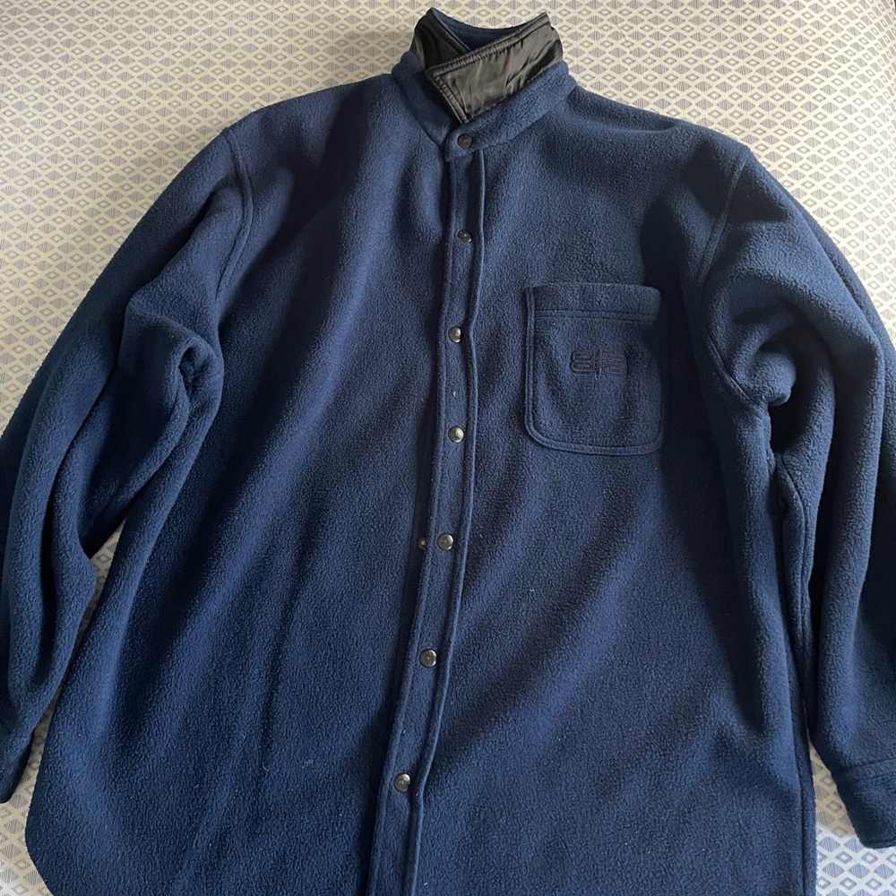 Balenciaga Dark Blue Fleece Shirt Jacket